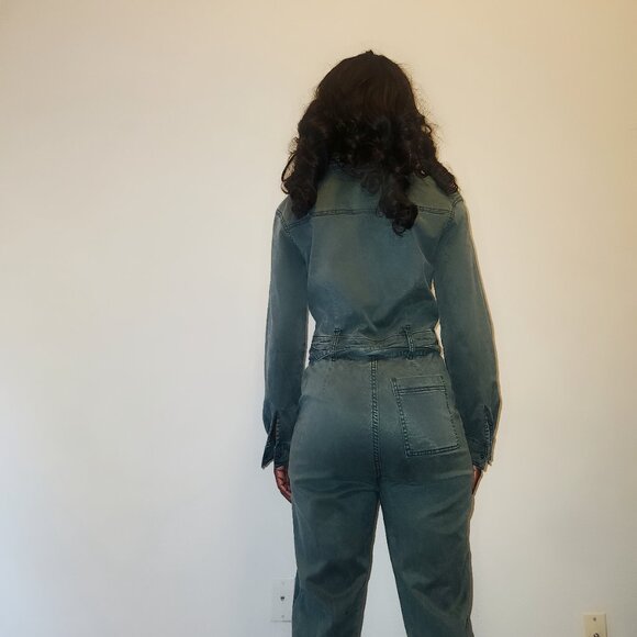 Green utility jumpsuit - Picture 2 of 2